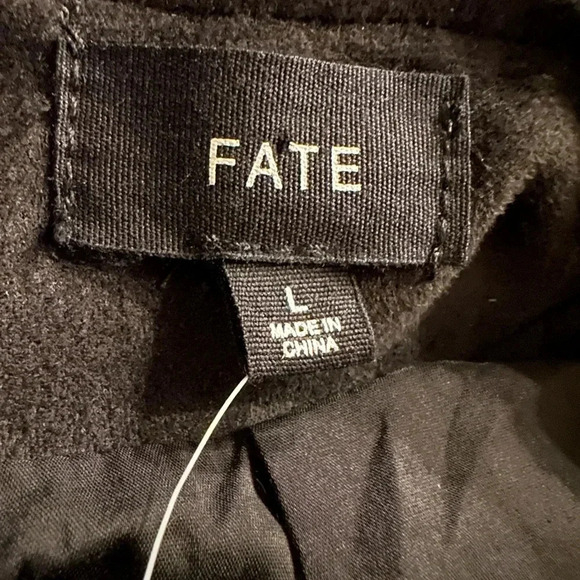 Fate Black Fringe Cropped Jacket women’s Size L - Picture 9 of 11